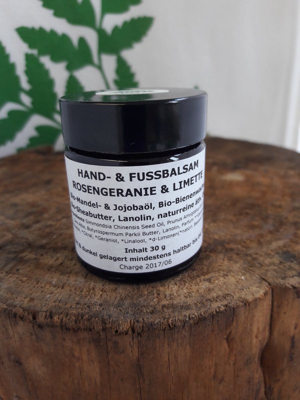 HAND- & FUSSPFLEGEBALSAM Rosengeranie & Limette
